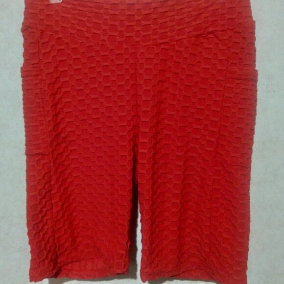FIT IN red scrunch honeycomb butt biker shorts size XL - Picture 1 of 7